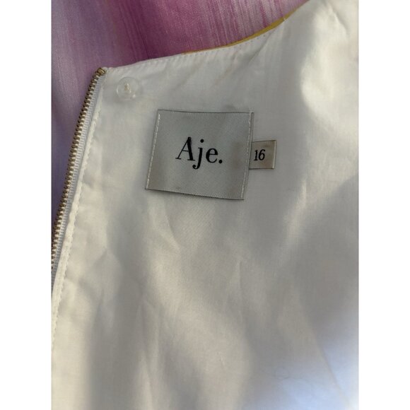 Aje Dress Size US 16 Imagination Cut Out Cocktail Party Stripe Rainbow - Picture 13 of 16